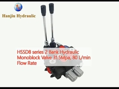 HSSD8 serie 2 Bank Hydraulisch Monoblokk Klep 31,5Mpa, 80 L/min Stroom