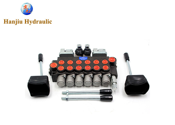 6 spoel hydraulische richtingsklep 11gpm 40L/min 6p40 met 2 joysticks monoblokklep