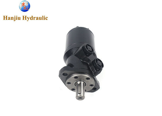 MR serie hydraulische motor, 400 cc/omw, rechte spieas 25 mm DIN6885, 2 gaten ovale montageflens, MR400C gebruikt op zeefmachines